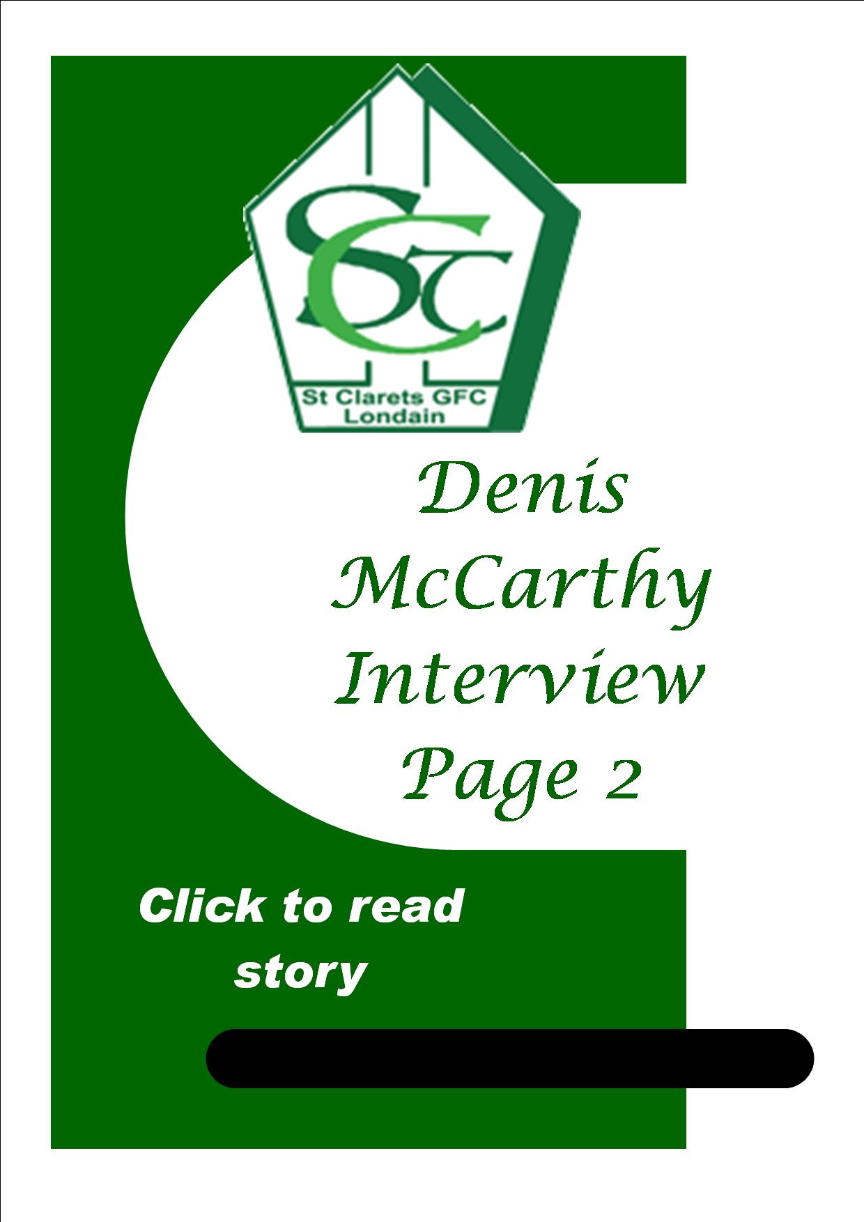 Denis McCarthy Interview